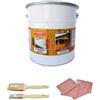 ZAMBOTTO VERNICI KIT carta e pennelli + Impregnante cerato a solvente per legno interni ed esterni in varie colorazioni FORMATO 2,5 LITRI (101 - Trasparente)