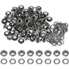 QUARKZMAN 100 Set Kit Occhielli in Metallo 5mm 3/16 Occhiello per Teloni Piccolo con Foro Rondelle per Scrapbooking Scarpe Abbigliamento Pelle Tela, Grigio Scuro