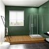 Acezanble Porta Scorrevole per Box Doccia Angolare 70x70x195 cm in Vetro Temperato Trasparente Anticalcare da 6 mm Profili in Alluminio Cromo Ludico