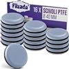 Filzada® 16x Piedini per Mobili Autoadesivi Teflon Ø 40 mm - Scivoli PTFE | Piedini per Sedie e Mobili Professionali in PTFE - Piedini Tondi per Sedia, Tavolo, Divano - Protezione Pavimento, Moquette