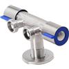 Aprilsunnyzone Rubinetto a doppia maniglia in acciaio inox spazzolato per bagno e lavatrice Fornitura di acqua fredda con sistema di uscita a due vie