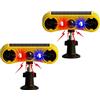 QXMH Allarme sensore di movimento esterno solare - Allarme sonoro per cani che abbaia e spari, 2 * 129dB Loud Noise Maker, 4 modalità, luce stroboscopica attivata dal movimento rosso e blu (2 Pack)