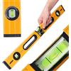 Instalguru Livella Bolla 60 cm Corpo Alluminio Misurazione 3 Bollas Orizzontale Verticale Angolo Regolabile Robuste Calotte Terminali Righello Scala Metrica