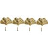 KOMBIUDA Appendiabiti 4 Pezzi Decorativi Da Appendere Gancio Foglia Di Ginkgo Dorato Gancio In Foglio Di Ferro Gancio Gancio Gancio A Forma Di Foglia Oro Gioielli Ginkgo Biloba Metallo