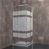 Bricozone Box Doccia 195Cm H Quadrato Con Ante In Cristallo Temperato Serigrafato da 6 mm Struttura Alluminio Anodizzato Maniglie in Acciaio Cromato E Porte Scorrevoli Cabina Bagno Design (70 x 70 cm)