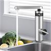 Strixorn Rubinetto per acqua calda, in acciaio inox, 220 V, rubinetto elettrico da 3300 W, con indicatore LED, rubinetto per acqua calda e fredda per il lavello della cucina