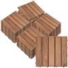 Outsunny Piastrelle per Esterni Montaggio a Incastro in Legno Set 27 Pezzi