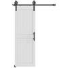 HOMCOM Porta Scorrevole Stile Country in Legno e Acciaio 71.5x213 cm Bianco Nero