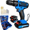 MAKA Trapano Avvitatore a Percussione 26V con Valigetta 116 Pezzi 2 Batterie