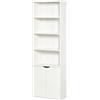 HOMCOM Libreria in Legno 4 Ripiani con Armadietto a 2 Ante Salvaspazio Bianca