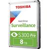 Toshiba S300 Pro 8TB Hard Disk Interno 3.5" SATA Videosorveglianza MD10ADA800V