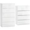 HOMCOM Cassettiera Moderna Cassetti in Truciolato Bianco Lucido