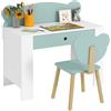 AIYAPLAY Set Scrivania per Bambini 3-8 Anni con Cassetto e Sedia a Orsetto Verde