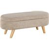 HOMCOM Panca Fondo Letto Imbottita con Spazio Portaoggetti 110x40x43 cm Beige