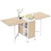 HOMCOM Tavolo Pieghevole Multiuso con 2 Ribalte e 4 Scompartimenti 169x60x75cm