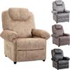 HOMCOM Poltrona Relax Reclinabile Manualmente in Tessuto con Imbottitura
