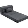 HOMCOM Poltrona Letto Pieghevole Convertibile in Materasso Chaise Longue Grigio