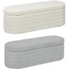 HOMCOM Panca Contenitore Fondo Letto in Tessuto Teddy 116x41x40.5cm