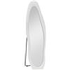 HOMCOM Specchio da Terra e Parete Cornice Ondulata in Velluto 160x50cm Bianco