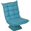 HOMCOM Poltrona Moderna e Girevole Effetto Velluto Blu 62x70x95 cm