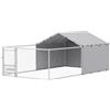 PawHut Kennel per Cani con Coperture Protettive e Ciotole Girevoli Argento