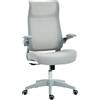 HOMCOM Sedia Ergonomica da Ufficio con Braccioli Regolabili e Poggiatesta Grigio