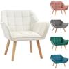 HOMCOM Poltrona Design Nordico per Casa e Ufficio in Legno ed Effetto Velluto