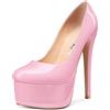 Castamere Donna Spillo Alto High Tacco Heel Piattaforma Rotonda Punta 15 CM Heels Pumps Slip-on da Matrimonio Feste Sexy Scarpe Rosa B 36 EU