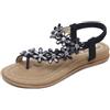 Zoerea Sandali Piatti da Donna da Estate Strass Fiore Bohemia Flip Flop Spiaggia Estivi Scarpe Casual Open Toe Tacco Piatto