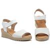 NOESLOMISMO BY DILEMA Damen Keilabsatz-Sandalen mit Klettverschluss, ergonomischer Sitz & | rutschhemmender Profilsohle - bequeme Sommer-Sandale für Alltag, Urlaub und lange Wege