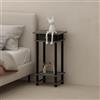 Furinno Turn-N-Tube Comodino Alto con Cestino, Legno, Rovere Francese/Nero/Nero, 1-Pack, Plastic Poles