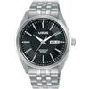 Lorus Orologio automatico analogico da uomo con bracciale in acciaio inossidabile, Argento/Nero - RL483BX9