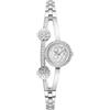 Guess Chloe GW0756L1 - Orologio da donna, 20,5 mm, in acciaio riciclato argento, quadrante Sunray analogico al quarzo, vetro minerale, 3 ATM, cinturino a maglie