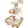OHMG Girello 4 in 1, girello pieghevole per bambini con vassoio di gioco interattivo con suoni, base anti-ribaltamento, deambulatore ruote in silicone e 4 posizioni di altezza, da 6 a 18 mesi (Kaki-62 x 68