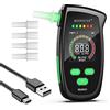 RDINSCOS Etilometro Portatile,Alcol Test con Display LCD Digitale,Alcoltest Professionale Precisione di Grado con 5 Bocchini per Uso Domestico e Feste