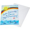 Perleberg Biglietto per comunione Basic Classic - arcobaleno - 11,6 x 16,6 cm