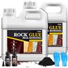Limino Legante per Ghiaia con Colore, 3 in 1 Set di Colori (Trasparente, Nero, Marrone), 2L Colla per pacciamatura per paesaggi di Ghiaia, Colla per Pietra, Colla per Ghiaia Extra Forte, Fascette per