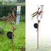 Behogan Pluviometro solare decorativo per giardino con picchetto e illuminazione a LED, misura 61 cm, vetro antigelo per giardino, terrazza, prato, spazio esterno, decorazione resistente alle