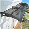 NacstarHome Pensilina Tettoia da Esterno 80x440cm, Resistente alle Intemperie Trasparente Pensilina con Lavandino per Balcone per Finestra Tetto Piastra in Policarbonato Grigio, Staffa Grigio