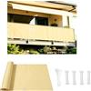 DSRDRFG Frongivistibalcone per Protezione 100x250cm Schermo per la Privacy del Balcone 220g/m PES Impermeabile Anti-UV Recinzione Copertura per Privacy Balcone Esterno Terrazza Giardino, Giallo sabbia