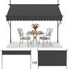 UISEBRT Tenda da Sole a Bracci con Manovella, 250x120cm Protezione per Balcone Regolabile, Senza Forare, protezione UV Tenda da sole per finestre, terrazze, balconi o giardini，Grigio scuro
