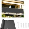 DSRDRFG Frongivistibalcone per Protezione 80x150cm Schermo per la Privacy del Balcone 220g/m PES Impermeabile Anti-UV Recinzione Copertura per Privacy Balcone Esterno Terrazza Giardino, Grigio scuro