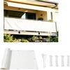 DSRDRFG Frongivistibalcone per Protezione 100x300cm Schermo per la Privacy del Balcone 220g/m PES Impermeabile Anti-UV Recinzione Copertura per Privacy Balcone Esterno Terrazza Giardino, Bianco