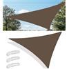 TopIdea Vela Ombreggiante Triangolare con Anello D Corda Vela Ombreggiante Impermeabile Tenda a Vela Protezione UV 95% Telone Ombreggiante per Esterno Giardino Terrazzo Balcone 4x4x4M Marrone