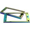 Guyker Flat Metal Humbucker Pickup Mounting Ring Set - Bridge Neck Pickups Cover Frame Replacement Part for Electric Guitar or Precision Bass(2PCS, Chameleon Rainbow)