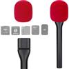 YOUSHARES Interview GO - Adattatore manuale per DJI Mic 1/2, Rode Wireless GO I/II, Rode Wireless Me/Pro - Supporto adattatore Mic Clip con protezione pop in gommapiuma, colore: Rosso