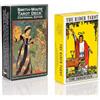 JynkZylphre 2pcs Tarocchi Carte, 78 Carte Tarocchi Vintage Tarot Deck, Fate Divination Fortune Partito Familiare Partito da Tavolo, Divertente Gioco Set di Carte per Principiante1