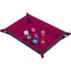 SIQUK Tavola per Dadi, Cuoio Pieghevole rettangolo in PU e Velluto Dark Rose Red Supporto per Dungeons And Dragons Dadi Rpg Gioco D & D e Altri Giochi da Tavolo