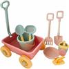 MagiDeal Carrello Bambini Vagone, Set Giochi Spiaggia, Tirare Trasportabile Manico, Funzione Raccolta, Adatto a attività all'Aperto, Giochi in Spiaggia Famigliai, Rosa Ciliegia