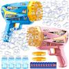 GRIRDDIV Pistola a Bolle per Bambini, 2 Pieces Macchina Automatica per Bolle, Sparabolle di Sapone LED, 15000 + Bolle/Min, per Feste Compleanno All'aperto Matrimoni, Verde, per Bambini Giardino Estivi